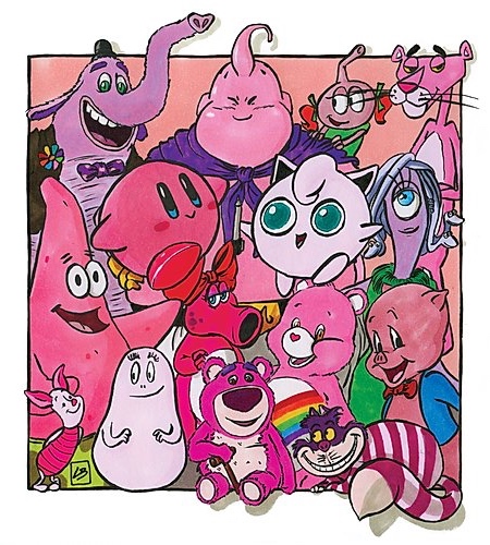 Pink Famous Characters
