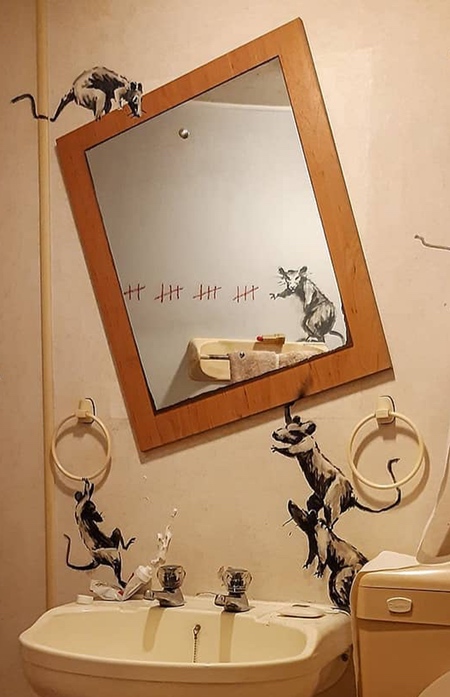 Banksy Bathroom Art