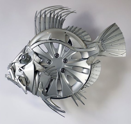 Hubcap Sculpture