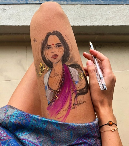 Randa Haddadin Drawings on Legs