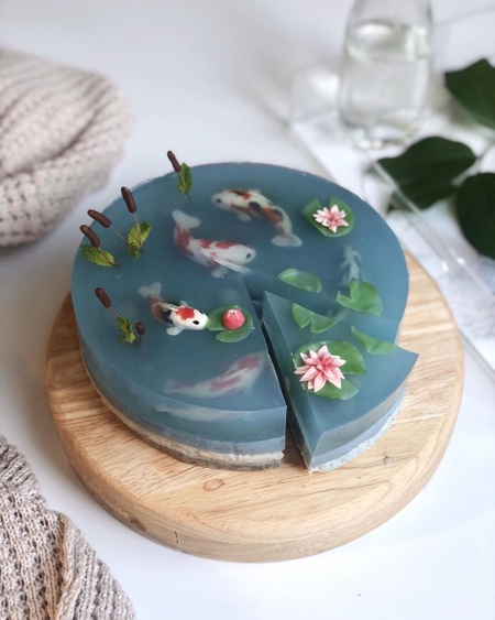 Realistic Koi Pond Cake