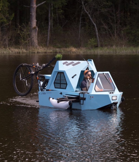 Amphibious E-Tricycle Camper