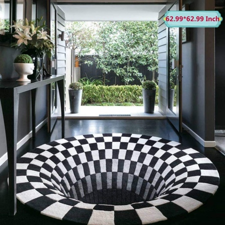 3D Hole Optical Illusion Rug