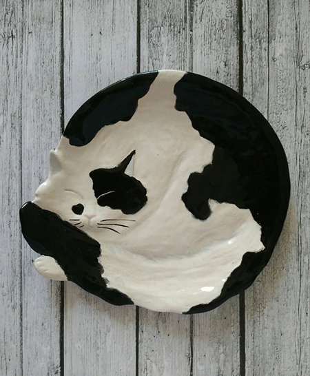 Ceramic Cat Plate