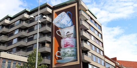 Tea Cups 3D Mural