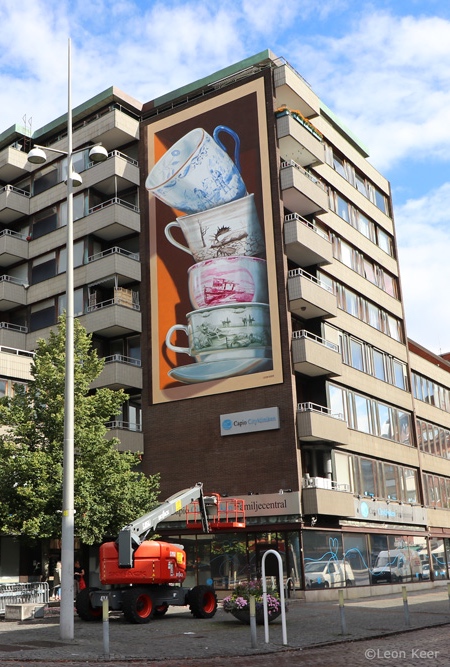 Falling Tea Cups 3D Mural