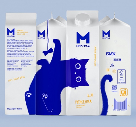 Milk Packaging with Cats