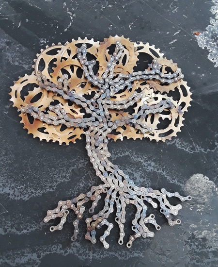 Bicycle Chain Sculpture