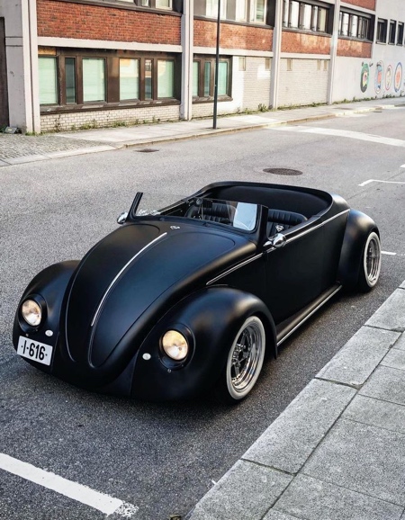 Matte Black Volkswagen Beetle Roadster