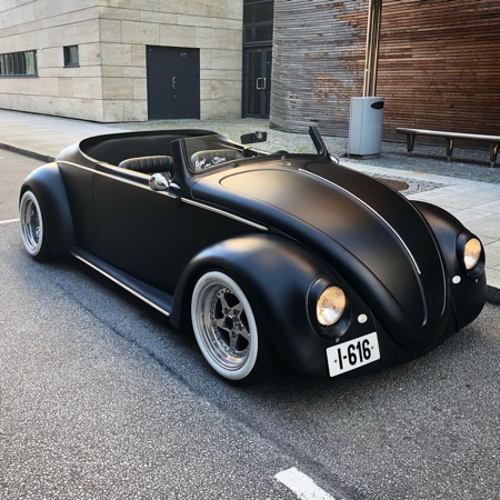 Matte Black Volkswagen Beetle