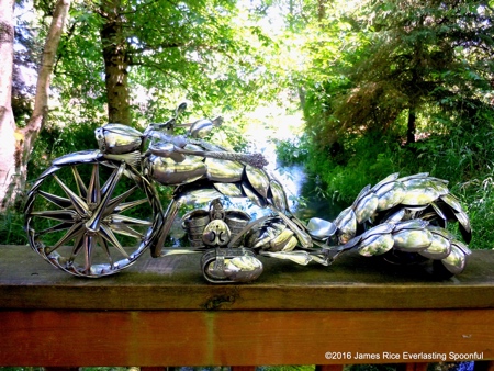 Motorcycle Made of Spoons