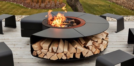 Round Outdoor Fireplace Grill