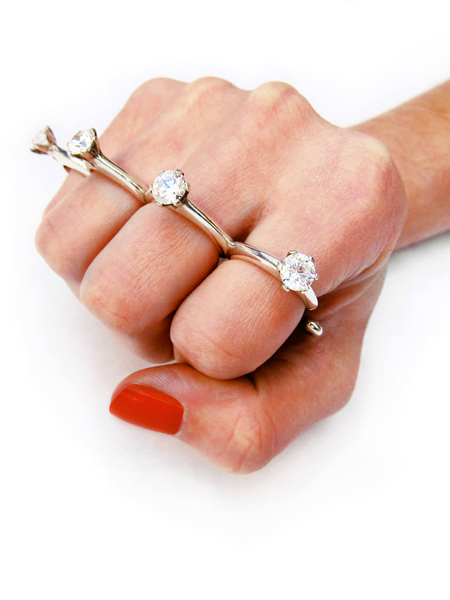 Brass Knuckles Engagement Ring