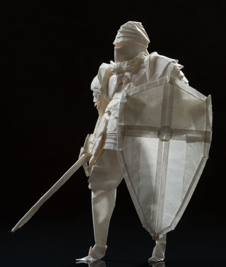 Paper Knight Sculpture