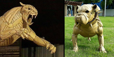 Cardboard Sculptures by Kai-Xiang Zhong