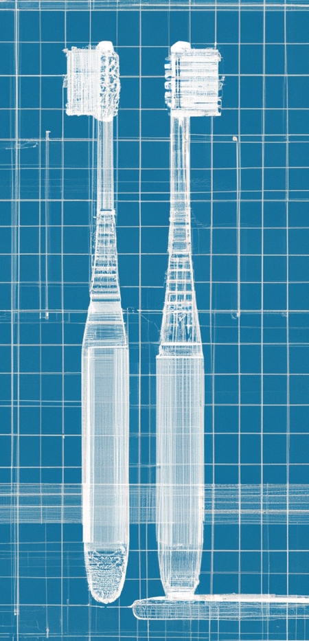 Toothbrush Blueprint Drawing