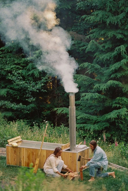 Wood Heated Tub