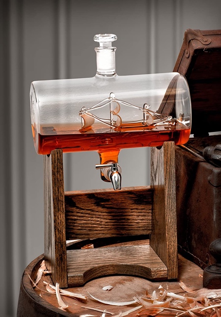 Glass Ship Whiskey Decanter