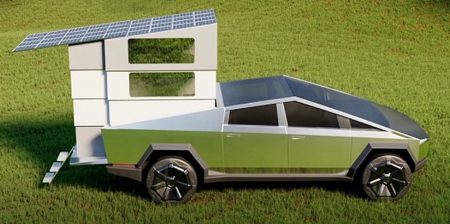 Tesla Cybertruck Pop-Up Camper