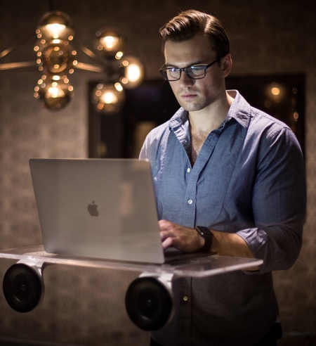 Glass Mounted Standing Desk