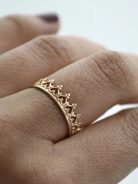 Solid Gold Crown Ring