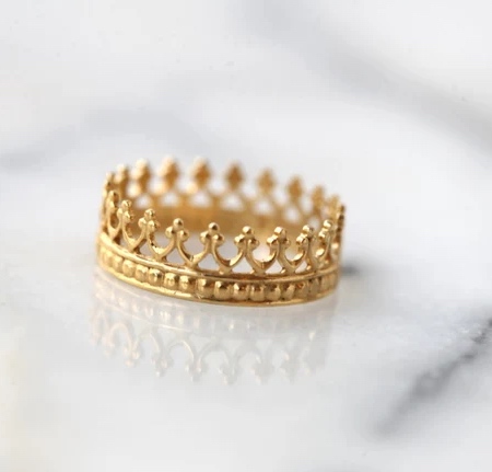 Gold Plated Crown Ring