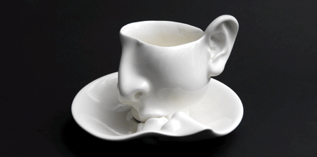 Kissing Tea Cup and Saucer