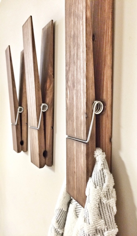 Clothespin Towel Holder