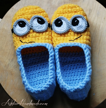 Crocheted Minions Slippers