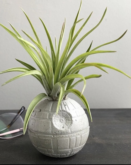 Death Star Concrete Planter