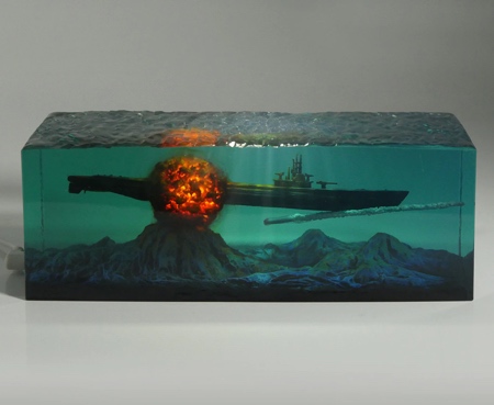 Exploding Warship Diorama