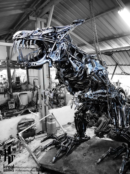 Dinosaur Made of Metal