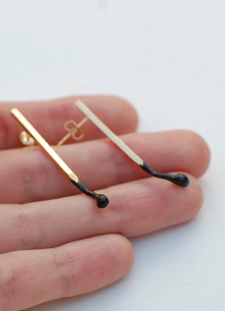 Burned Matchstick Earrings