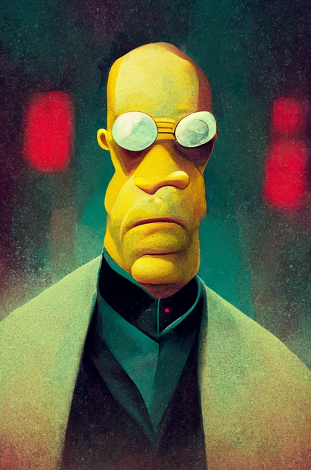 Homer Simpson as Morpheus