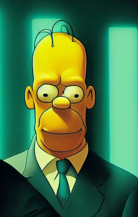 Homer Simpson as Agent Smith