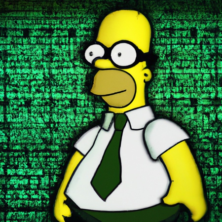 Homer Simpson as Thomas Anderson