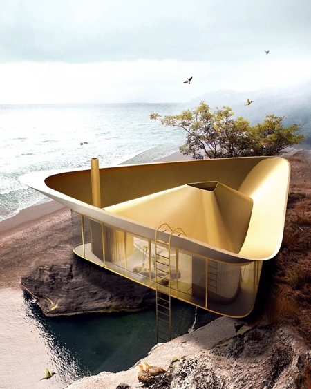 Triangle Roof Pool House