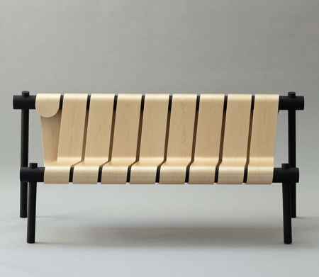 Continuous Strip of Wood Bench