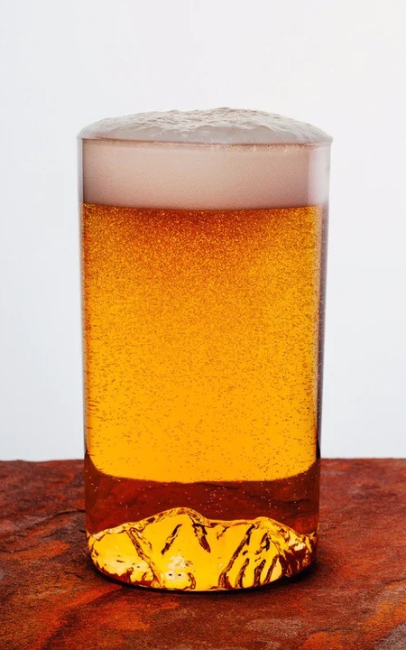 3D Mountains Beer Glass