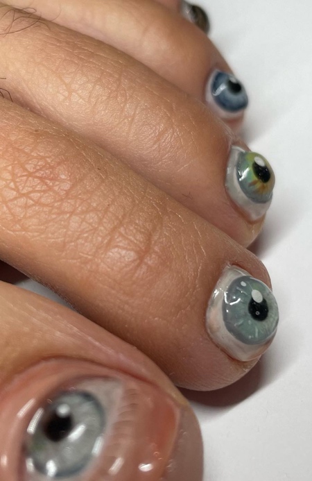 Realistic Eyeball Toenail Art