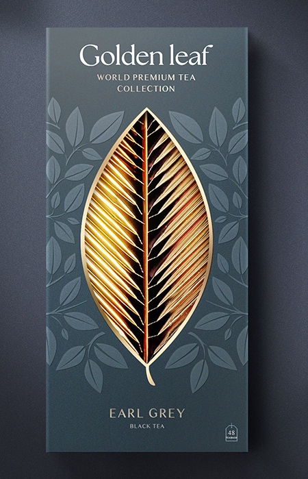 Nikita Konkin Golden Leaf Tea Packaging