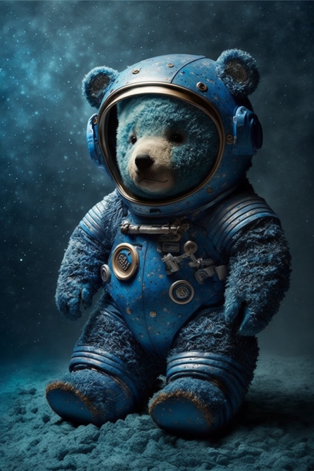 Blue Teddy Bear Astronaut