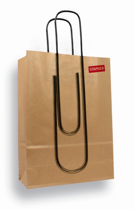 Staples Paper Clip Shopping Bag