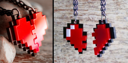 Pixel Heart Necklace