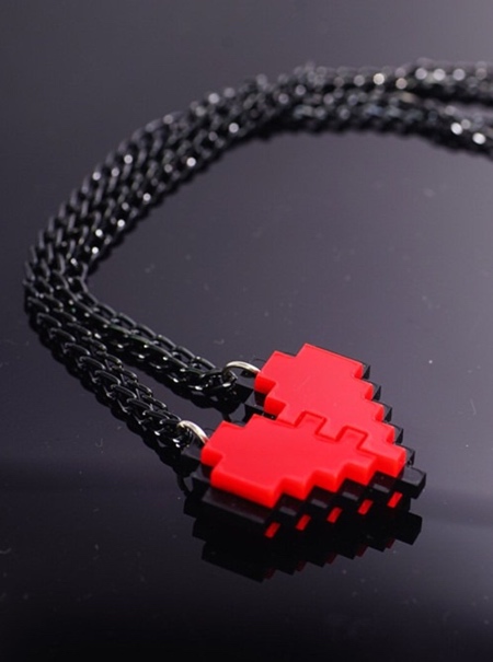 8-Bit Heart Necklace