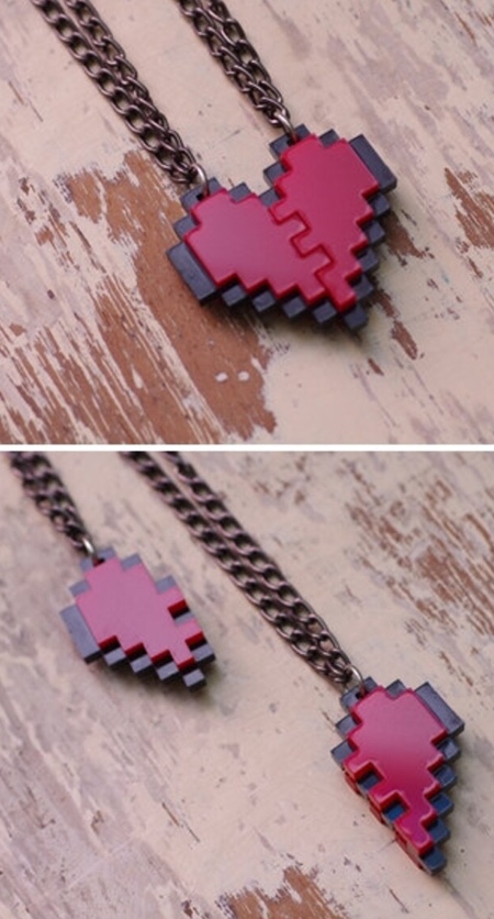 Pixel Heart Necklace