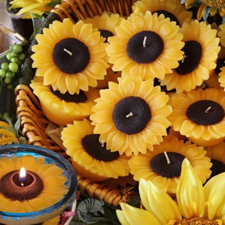 Floating Sunflower Candles