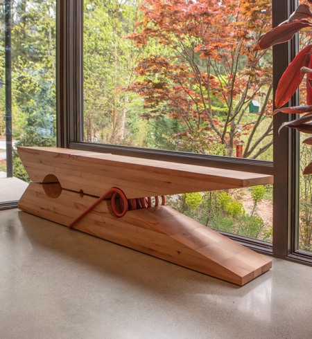 Giant Clothespin Bench