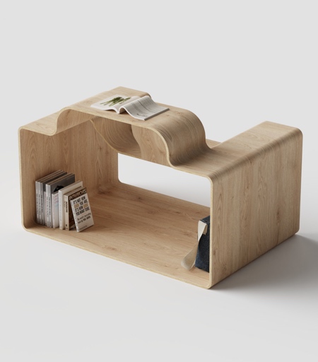 Bookshelf Armchair Desk by SUNRIU