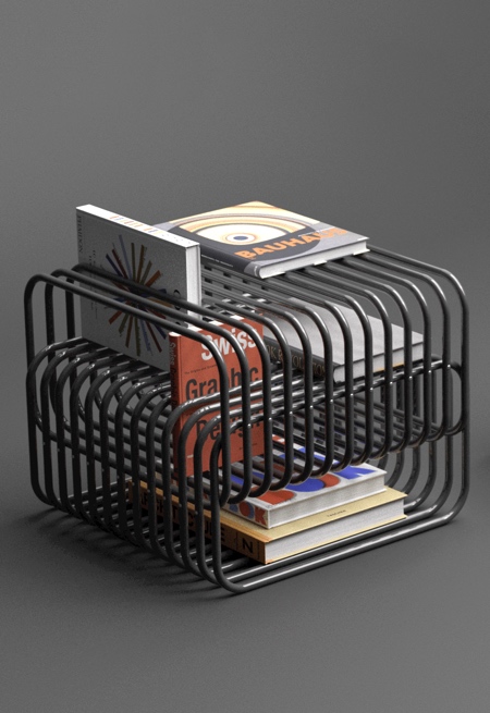 Magazine Rack Table by Deniz Aktay